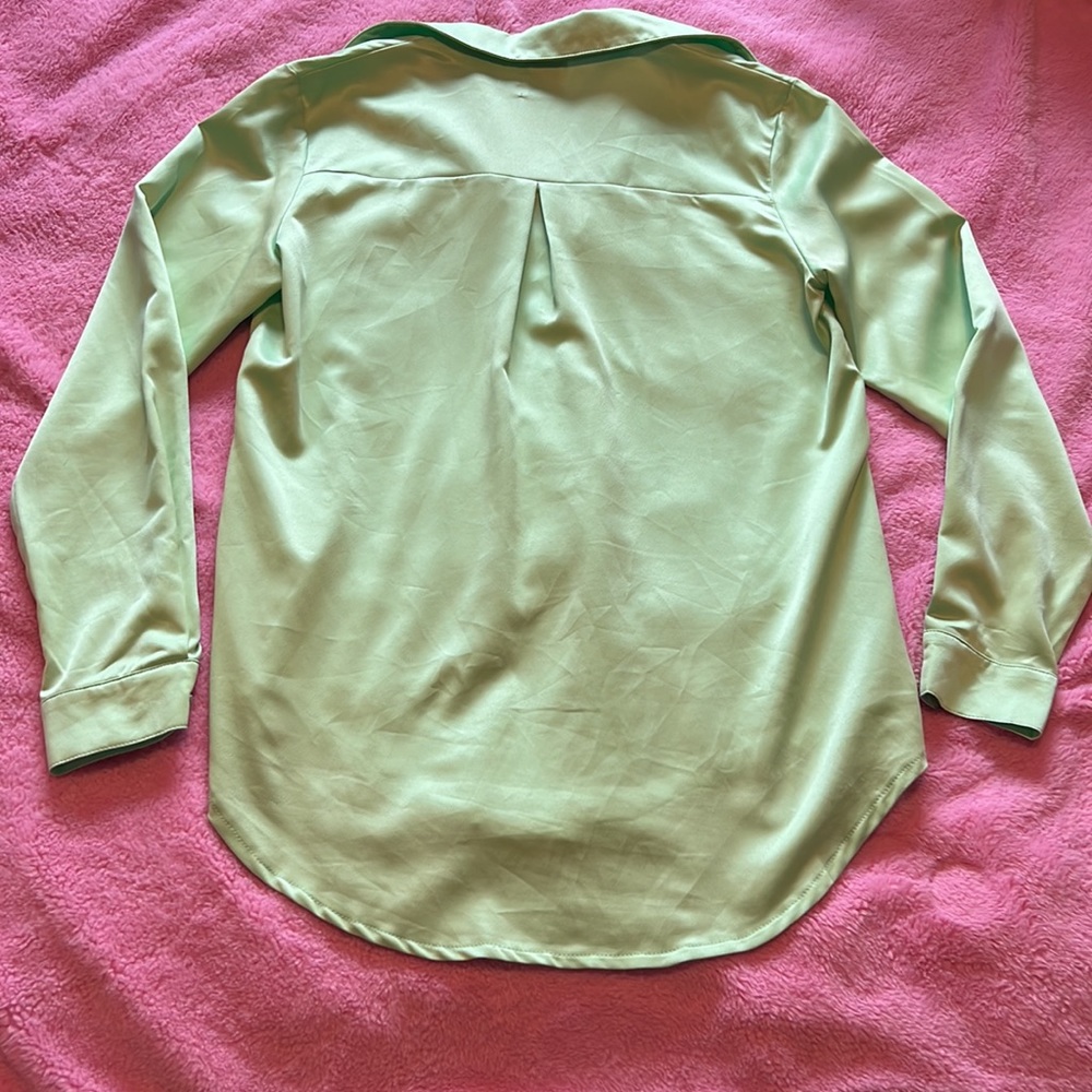 Oh Polly Bright Green Button Down Collar Shirt - Picture 4 of 6